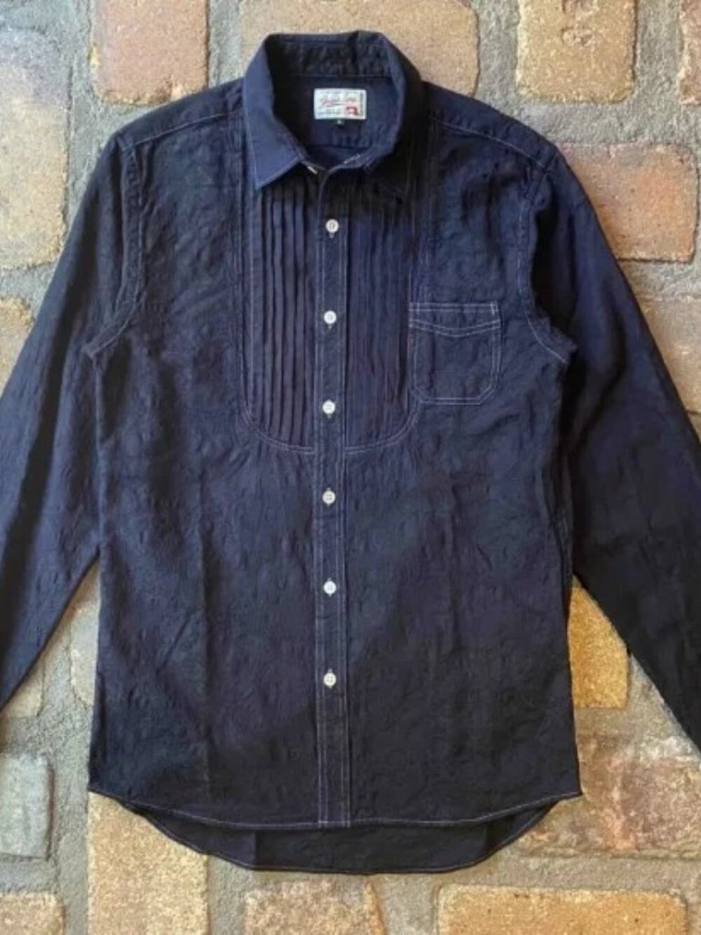 Graphzero Pleated Dress Shirt Paisley Size Small